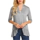 thumbnail image 1 of VISgogo Mujeres Primavera Otoño Cardigan Tops, 3/4 Manga Casual Color sólido Volantes Dobladillo Delgado Tops Abrigo VISgogo  moda, 1 of 4