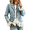 Blue-#q006, variant on Womens Vintage Jean Jacket Lace Hem Boho Denim Blazer Notch Collar Button Down Western Jacket Fall Trendy Long Sleeve Trucker,Gray M