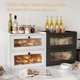 thumbnail image 3 of Panera grande de doble capa para encimera de cocina, contenedor de almacenamiento de pan de esquina de madera con ventana de acrílico, marrón retro, 3 of 7