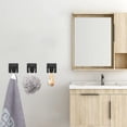 thumbnail image 4 of MOKIUER Bath Towel Hooks Matte Black, 2 Pack Robe Coat and Clothes Hook, Heavy Duty Wall Hook for Bathroom & Kitchen, Modern Square Style Wall Mounted (Black), 4 of 5