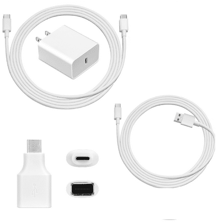 UrbanX Official Charger for Oppo A95 5G and other Type C Smartphones and Tablets, USB C 18w Wall Charger, USB-C to USB C 6ft Cable, USB to USB-C cable and OTG Bundle (4 Items)