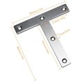 T Shaped Repair Plate, 80 x 80 mm Stainless Steel Corner Brackets Angle Braces, Heavy Duty Flat