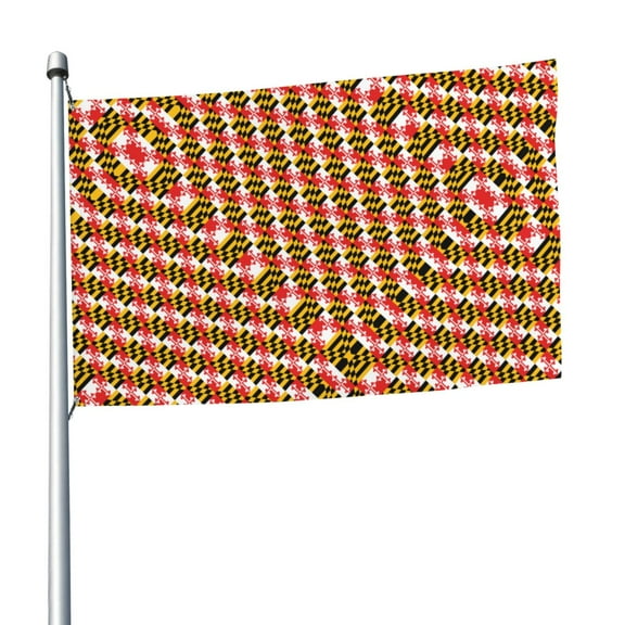 Maryland Flag Pattern Flag 5x8 Ft Print Vivid Color Outdoors Indoors Light-Weight Polyester Flags