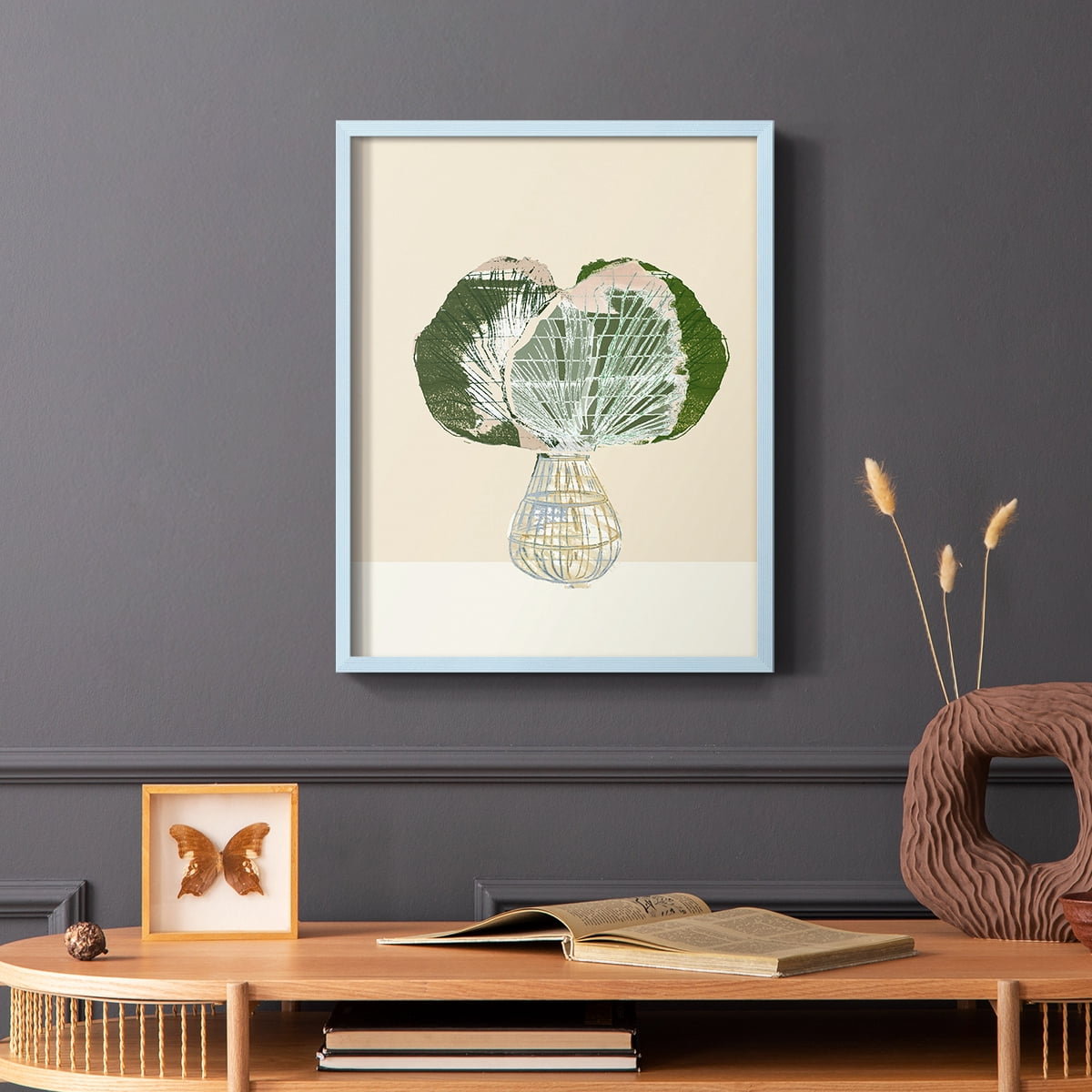Woven Tropical Leaf I Framed Print - Solid Wood in Single Picture Frame Solid Wood 2 Framed Print