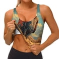 thumbnail image 3 of Pofeuu Western Desert Cactus Bald Eagle Print Sports Bra for Women Sexy Vest Yoga Running Gym Fitness Crop Bras Tops-Medium, 3 of 8