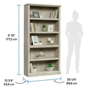 Sauder 5-Shelf Bookcase, Chalked Chestnut Finish