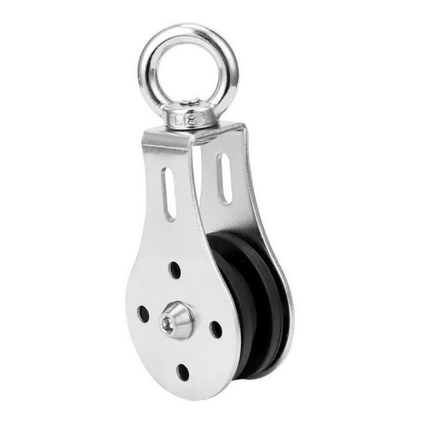 Lifting Pulley, 300kg Silent Pulley Stainless Steel Swivel Lifting Ring