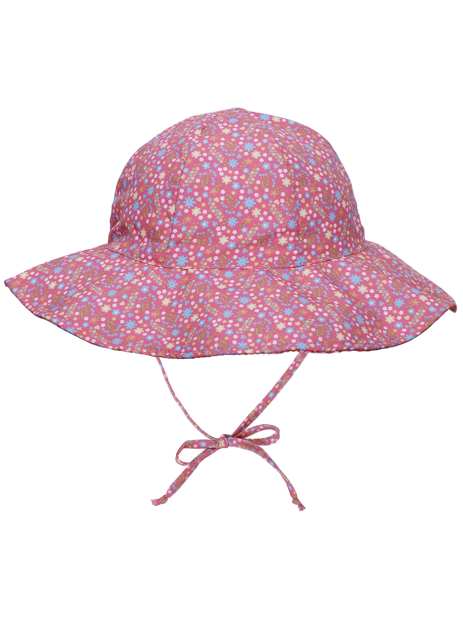 UPF 50+ UV Ray Sun Protection Wide Brim Baby Sun Hat,Pink Flower,1224