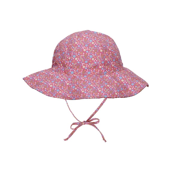 UPF 50+ UV Ray Sun Protection Wide Brim Baby Sun Hat,Pink Flower,12-24 Months