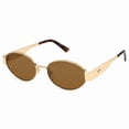thumbnail image 1 of Lentes de Sol SOJOS Retro Ovalados Dorados/Marrones para Mujer con Protección UV400, 1 of 7