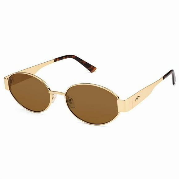 Lentes de Sol SOJOS Retro Ovalados Dorados/Marrones para Mujer con Protección UV400