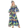 thumbnail image 5 of Sakkas Tesa Women's Off the Shoulder Top Pants Set African Ankara Print w/Pockets - 33-Multi - One Size Regular, 5 of 5
