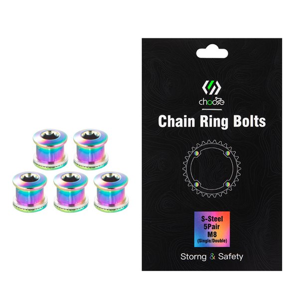 Juego de tuercas y arandelas para platos de bicicleta M8 MTB bicicleta tornillo de bielas simple/doble