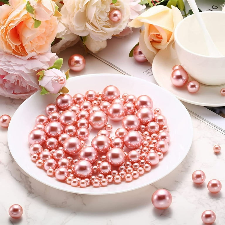 Chgbmok 6076Pcs Valentine's Day Vase Filler Tabletop Decorations Heart Pearl Water Gel Bead Floating Candles Centerpiece for Wedding Decor