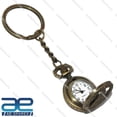 thumbnail image 4 of Antique Pocket Watch Vintage Clock Metallic Key Chain Key Ring, 4 of 5