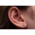 thumbnail image 6 of Tiny Trinity Stud Earrings Three Stones Minimalist flat back Stud Earrings Cartilage Tragus stud Internally Threaded Tiny Triple CZ Labret, 6 of 7