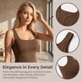 thumbnail image 4 of Women's SolideTank Tops Soft Square Neck Slim Fitted Vest Tummy Control Shapewear Beige M, 4 of 7