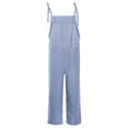 thumbnail image 3 of Keeccty Women Striped Printed Bib Pants Thin Summer Wide Leg One-piece Jumpsuit with Pockets, 3 of 5