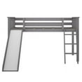 thumbnail image 4 of Max & Lily Twin Loft Bed with Slide, Solid Wood Loft Beds with Ladder for Kids, Grey, 4 of 4