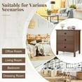 thumbnail image 6 of Demifill 3-Drawer Nightstand with Wooden Finish, 1-Piece Side Table for Bedroom, End Table, Brown, 6 of 6