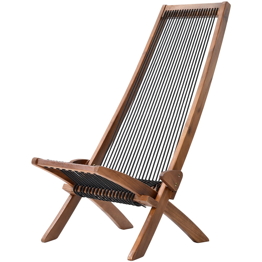 Lowestbest Outdoor Lounge Chair, Folding Rope Wooden Chair for Indoor and Outdoor Terrace Garden Pool, Low-Shaped Acacia Wooden Chair, Brown Lowestbest Outdoor Lounge Chair, Folding Rope Wooden Chair for Indoor and Outdoor Terrace Garden Pool, Low-Shaped Acacia Wooden Chair, Brown
