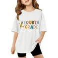 thumbnail image 1 of JTieacloth T-Shirt Décontracté à Manches Courtes pour Filles, Col Rond, Imprimé Graphique, Coupe Ample, pour Usage Quotidien, Activités Extérieures, Printemps Été Automne, T-Shirts Basiques pour Filles, Tailles 3-4 Ans, 1 of 5
