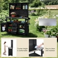 thumbnail image 5 of Harper & Bright Designs Outdoor Potting Bench Table with Cabinet, Garden Workstation Table for Plants with Hutch, Large All-Weather Potting Table with Stainless Steel Top, Drawers and Shelves, Black, 5 of 20
