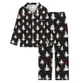 thumbnail image 5 of pajama sets with pockets for women 2 piece cotton sleepwear with side pockets Women's Christmas Tree Print Button Pocket Long Sleeve Trousers Home Pajama Set, 5 of 5