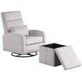 thumbnail image 2 of Angel Line Sonia Upholstered Swivel Glider w/ Storage Ottoman, Cream, 2 of 8