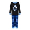 thumbnail image 1 of Conjunto de pijamas navideños familiares a juego con estampado de cuadros y letras. Pijamas de vacaciones para papá, mamá y niños., 1 of 9