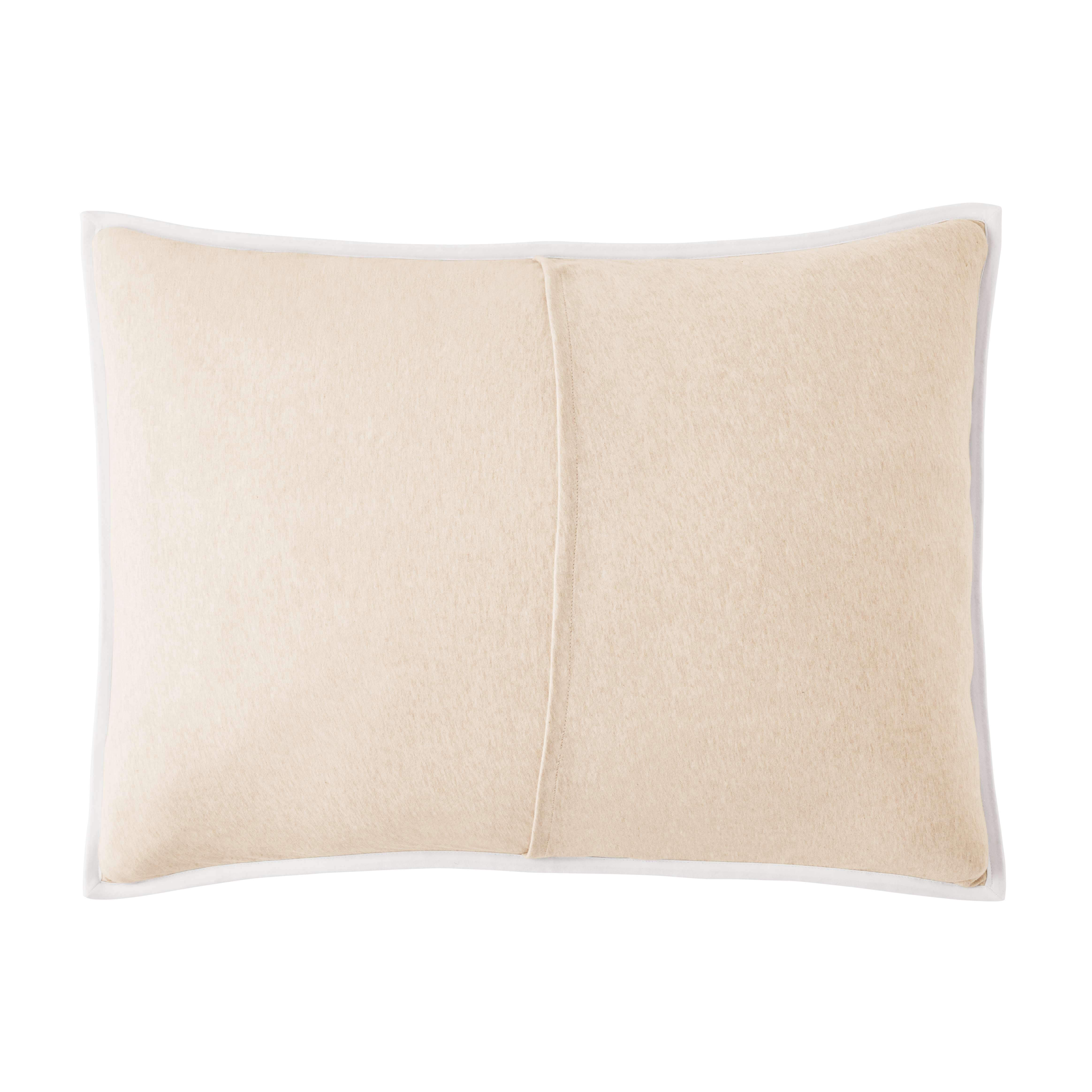 Mainstays King Pillow Sham - Off-White Soft Jersey, Cotton-Rich T-Shirt Soft Decorative Bed Sham, 2 Pack