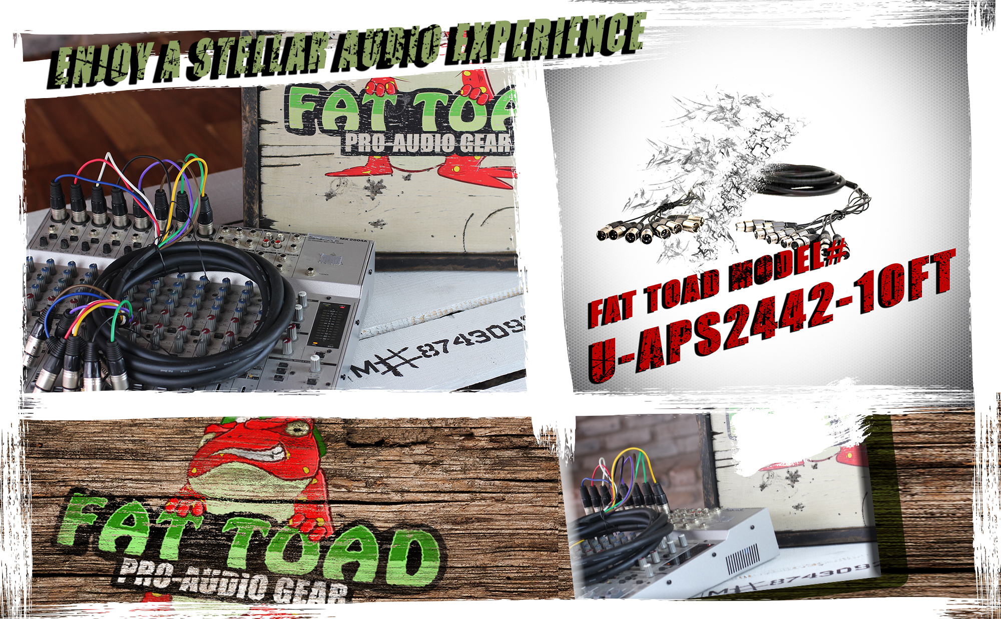 Fat Toad 8 Channel XLR Snake Cable Patch -10Ft Recording Studio PA DJ Microphone