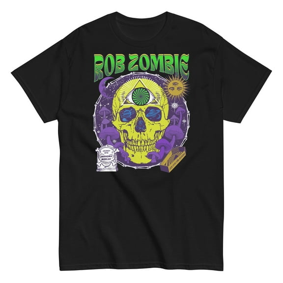 Rob Zombie - Yellow Skull Unisex T-Shirt - Black - Small