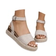 thumbnail image 2 of WILLBEST Sandalias De Mujer Para Vacaciones Informales Y Al Aire Libre. Diseño De Punta Abierta Con Parte Superior De Cuero Y Tacón De Cuña Para Atuendos De Verano Como Jeans Y Vestidos., 2 of 8