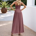 thumbnail image 4 of NordicNest Women's Spaghetti Strap Tulle Midi Dress Cowl Neck Ruched Bodice with Asymmetrical Flowy Skirt Elegant Party Wedding Guest Gown Purple,XL, 4 of 5