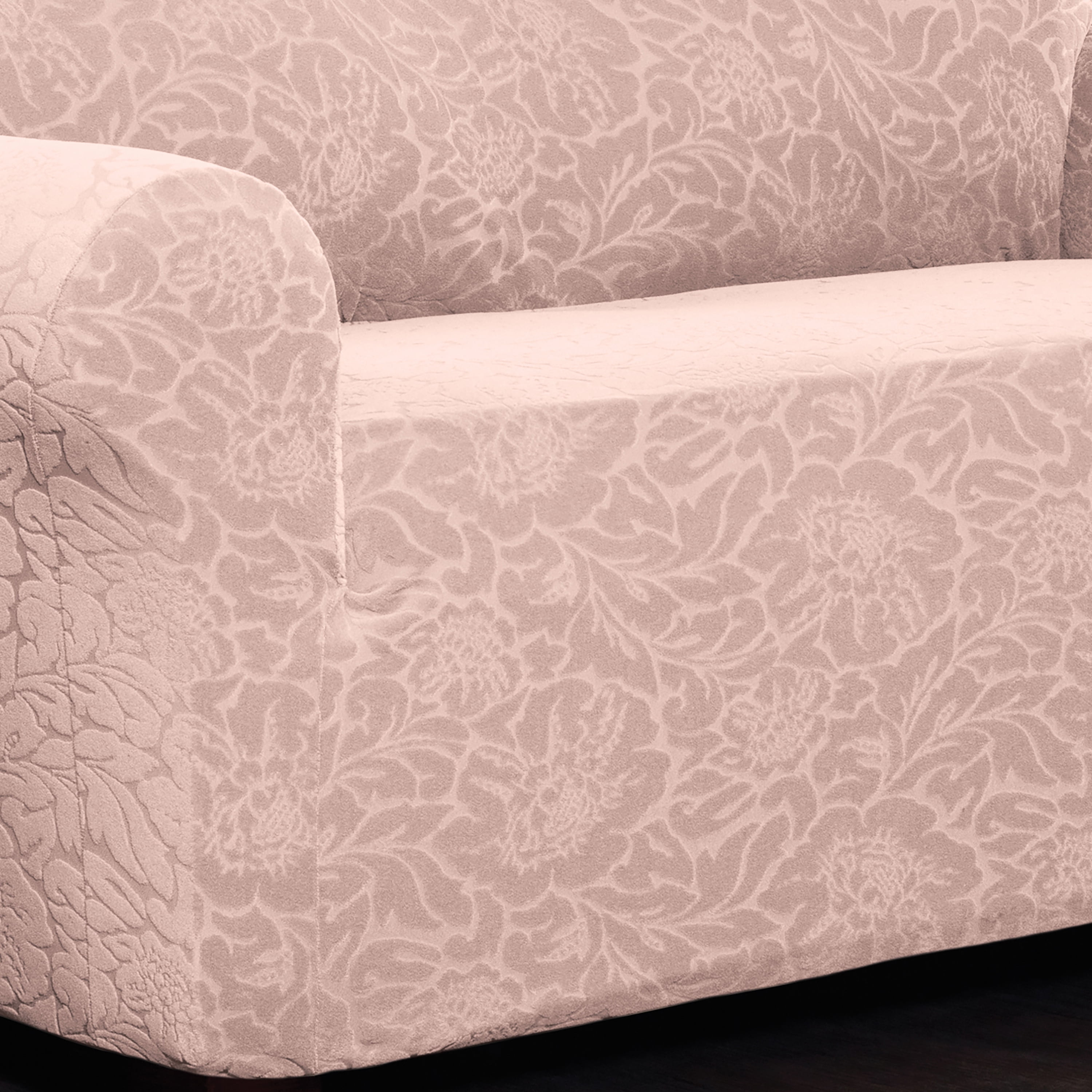 Stretch Sensations Furniture Protector Slipcover - Floral Collection - Recliner, Sand (4 pieces)