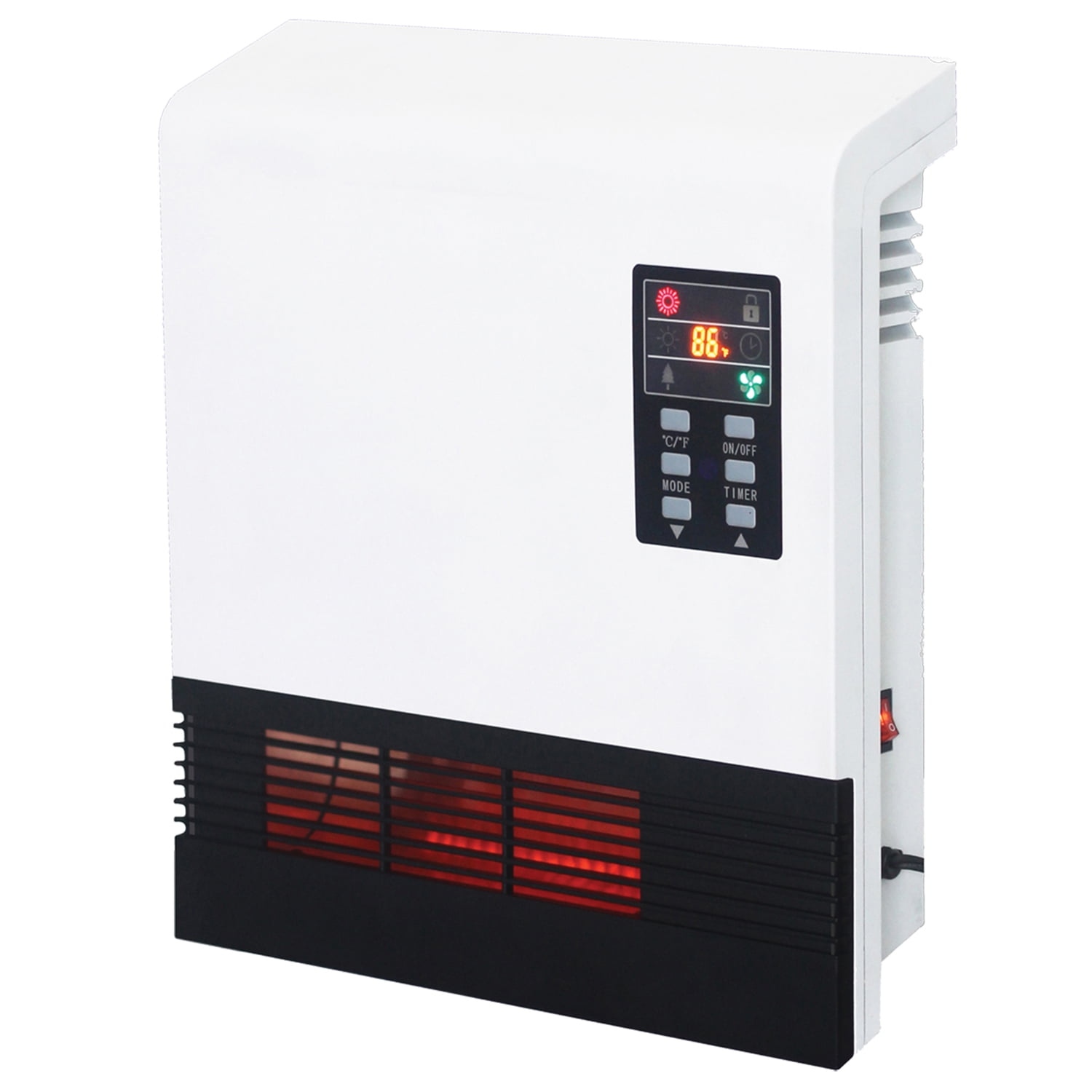 Comfort Glow QWH2100 1,500-Watt-Max Infrared Quartz Wall-Mount Heater with Thermostat and Remote, White, QWH2100