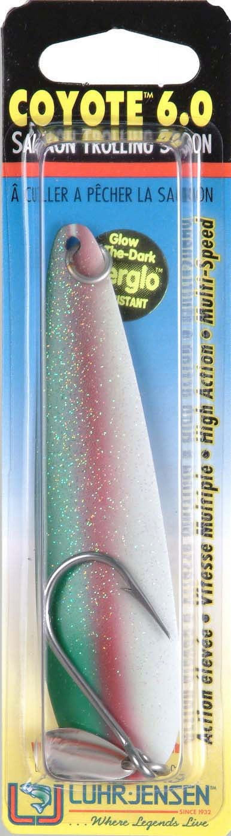 Luhr Jensen Coyote Spoon Fishing Lure 4 1/2" Everglow/Army Truck
