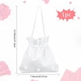 thumbnail image 2 of 1 pc Wedding Money Bag Satin Bridal Wedding Money Bag White Rose Satin Flower Decorated Handbag with Pearl for Dollar Dance Bridal Purse Wedding Favor Party, 2 of 7