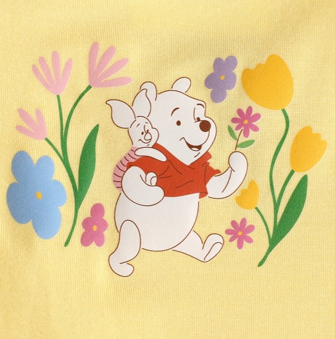 Disney Winnie the Pooh Baby Girls Clothes Bamboo Viscose Floral Dress and Graphic Bodysuit 2 Pack Outfit Shower Gift Infant 9-12 Months