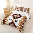 thumbnail image 2 of jejeloiu Southwestern Aztec Full Size Comforter Sets,Tribal Print Bedding Comforter Set For Boys,Brown White,Reversible,3pcs,1 Comforter and 2 Pillowcases, 2 of 7