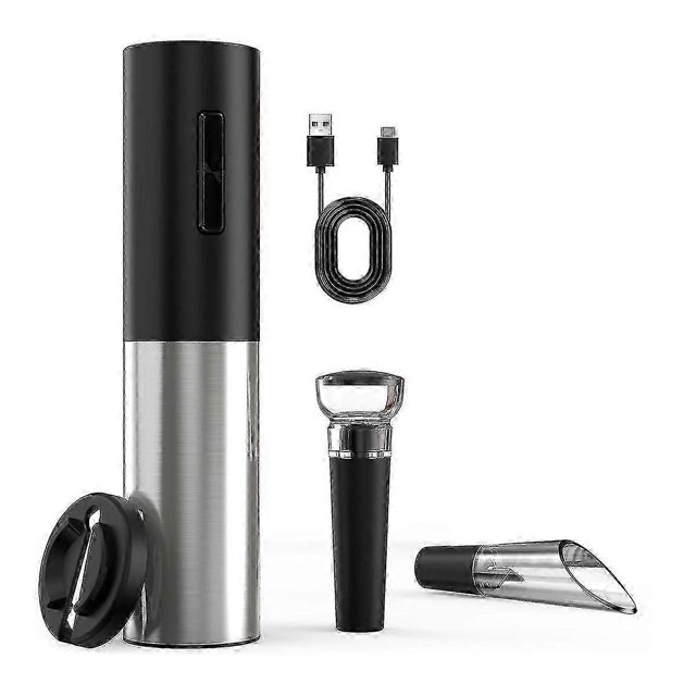 Electric Wine Opener Rechargeable, Cordless Automatic Electric Wine Bottle Corkscrew Opener With Fo