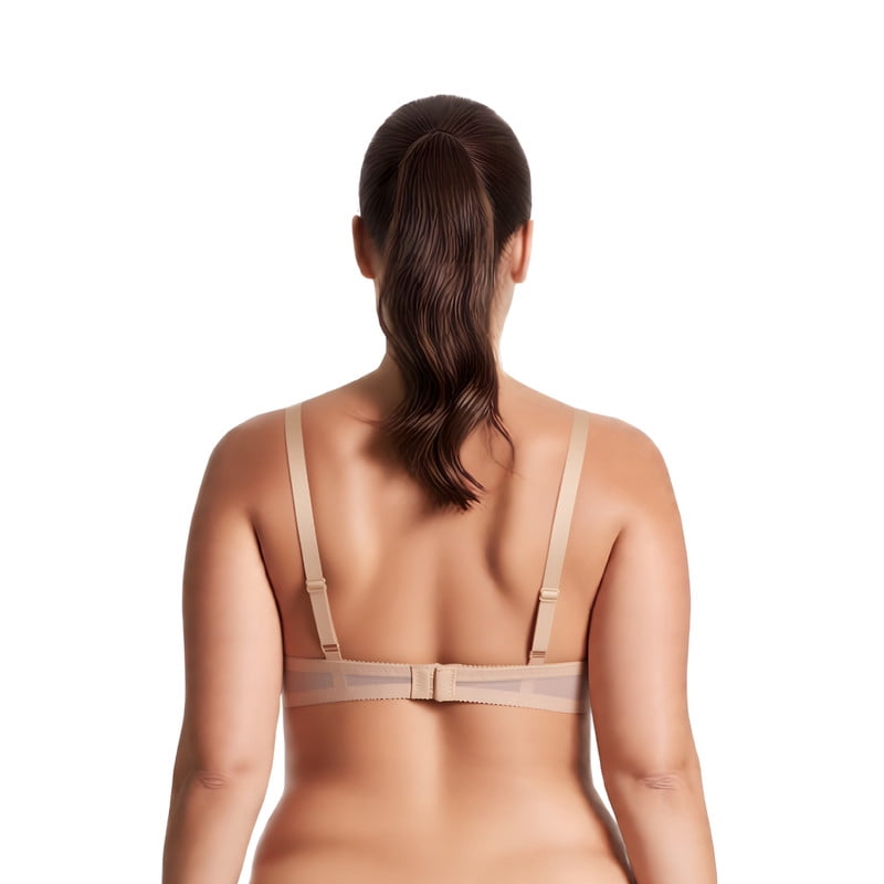 Curve Muse Women's Plus Size Add 1 Cup Push Up Underwire Lace Embroidery Bras-2PK-NUDE,BLACK-40DD