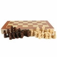 thumbnail image 5 of JLLOM  Large 30X30Cm Vintage Wooden Chess Wood Board Hand Carved Crafted Folding Game, 5 of 8
