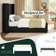thumbnail image 5 of Amerlife Queen Bed Frame with 49” Upholstered Wingback Headboard, Noise-Free Platform Bed with Steel Frame and Slip-Resistant Edges, Black, 5 of 9