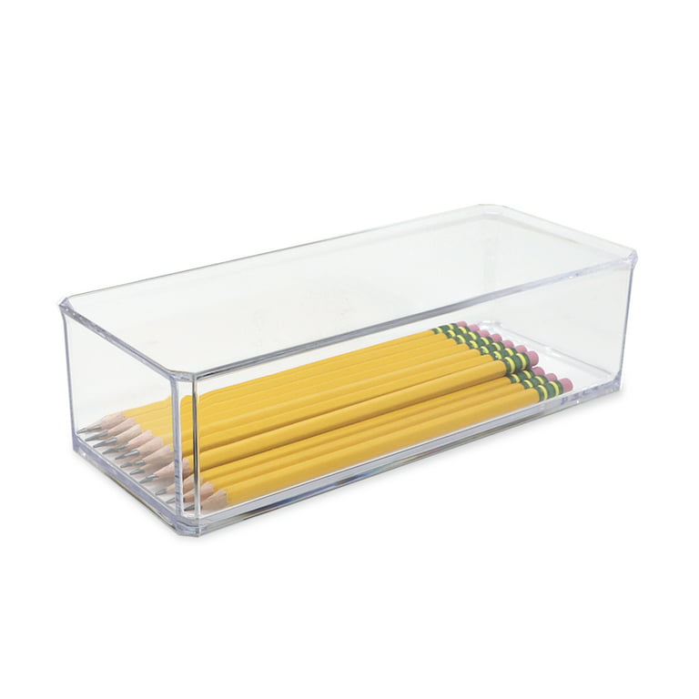 Isaac Jacobs Clear Acrylic Rectangular Stackable Storage Organizer 