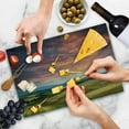 thumbnail image 4 of Tuscany Cutting Board, Tuscany Italy Cypress Trees and Fields Crop Cloudy Sky Holiday Destination, Decorative Tempered Glass Cutting and Serving Board, Large Size, Vermilion Khaki, by Ambesonne, 4 of 5