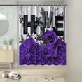 thumbnail image 4 of FOCUSNORM Jolis Rideaux de Douche pour Salle de Bain Imprimé de Lettres Motif Rose Transparence Forte Rideau de Douche Mode, 4 of 6