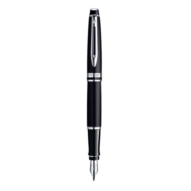 Pluma estilográfica Waterman Expert, punta mediana, negro mate con detalles cromados (S0951860) Waterman Unisex