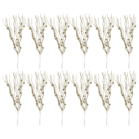 Pink Christmas Glitter Berry Stems 12 Pack 17in Artificial Holiday Picks for Tree Wreath Crafts Home Decor